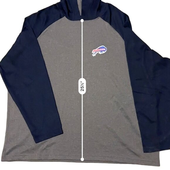 Buffalo Bills Antigua NFL Hooded Sweatshirt Gray/Navy Mens XL Polyester Sportswe - Picture 9 of 15